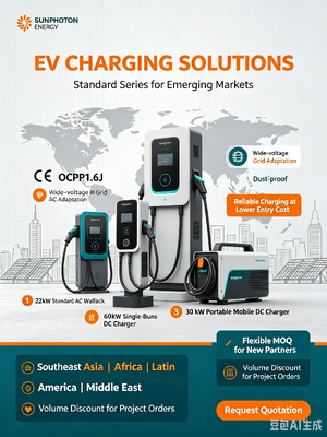 SunPhoton Smart EV Charger Standard Series For Emerging / Developing Markets