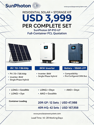 SP P05-U7 7kW PV +8 kW Hybrid Inverter +10kWh LFP Off Grid Kit