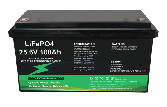 YIFEI POWER LiFePO4 Baterai 25.6V 100Ah Dengan 6000 Siklus Dan Perlindungan IP67 Untuk Solusi Tenaga Surya